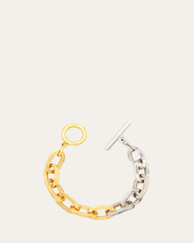 Two-Tone Link Bracelet, 0.5"W